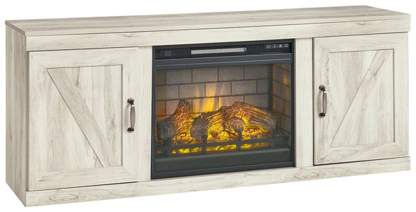 Bellaby - Whitewash - 5-Piece Entertainment Center With Electric Fireplace