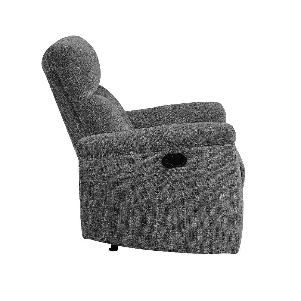With its plush chenille upholstery and motion reclining, Treyton will have you relaxing in no time. This motion sofa set has soft pillow top armrests and tight back and seat cushions so you can really sink your whole body into comfort. The practical gray 