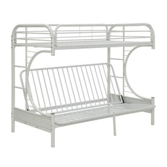 Bring home this Eclipse twin XL over queen-futon bunk bed to let your kids enjoy personal space without compromising on style. The convertible futon feature allows to switch from a sit to sleep position by simply lifting the light weight of the seat
