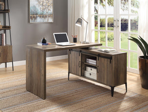 Zakwani - Writing Desk - Rustic Oak & Black Finish - Wood - 31"