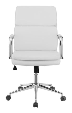 Ximena - Upholstered Adjustable Mid Back Office Chair - White
