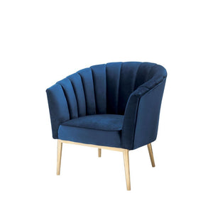  the Colla accent chair is the embodiment of elegance. The thick padded velvet cushion with straight-lined detailing offers superior coziness. Available in pink and blue velvet cushion it is ideal for reading a book 