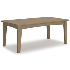 Drift into outdoor entertainment bliss with this coffee table. Dressed in an inviting driftwood hue with a classic feel, it weathers sunny summer days and cozy winter nights with durable MEGA-TUFFÂ® HDPE material. When it comes to form and function, the t