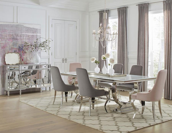 Antoine - Velvet Upholstered Dining Side Chair (Set of 2) - Gray