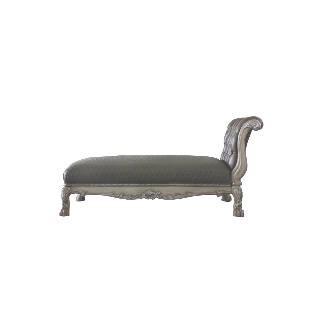 KD Leg, w/1 Pillow, Button Tufted (Inside Backrest) Padded Seat & Back: PU Cushion with Nailhead Trim Tight Back & Seat Cushion Oversized Claw Legs Base w/Raised Scrolled Molding Trim with Vintage Hand-Brushed (Poly Resin)<br/><br/><b>Product Features</b>
