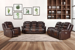 Nikko - Console Loveseat With Power Footrest - Brown