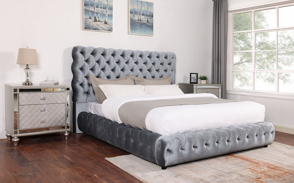 Flory - Queen Bed - Gray<h4><b>Flory - Queen Headboard / Footboard - Gray</b></h4> <table width="100%"><colgroup><col style="width: 30%"> <col style="width: 70%"> </colgroup> <tbody> <tr> <td>Dimensions</td> <td> 75.50"L x 92.50"D x 51.50"H</td> </tr> <tr