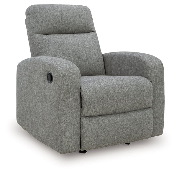 Everyday relaxation, made easy. This recliner takes you back to the basics with simply stylish comfort. With an easygoing neutral hue and classic design, it seamlessly adapts to your living room aesthetic. Pull tab reclining effortlessly takes you from se