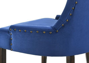 Farren - Side Chair (Set of 2) - Blue Velvet & Weathered Oak