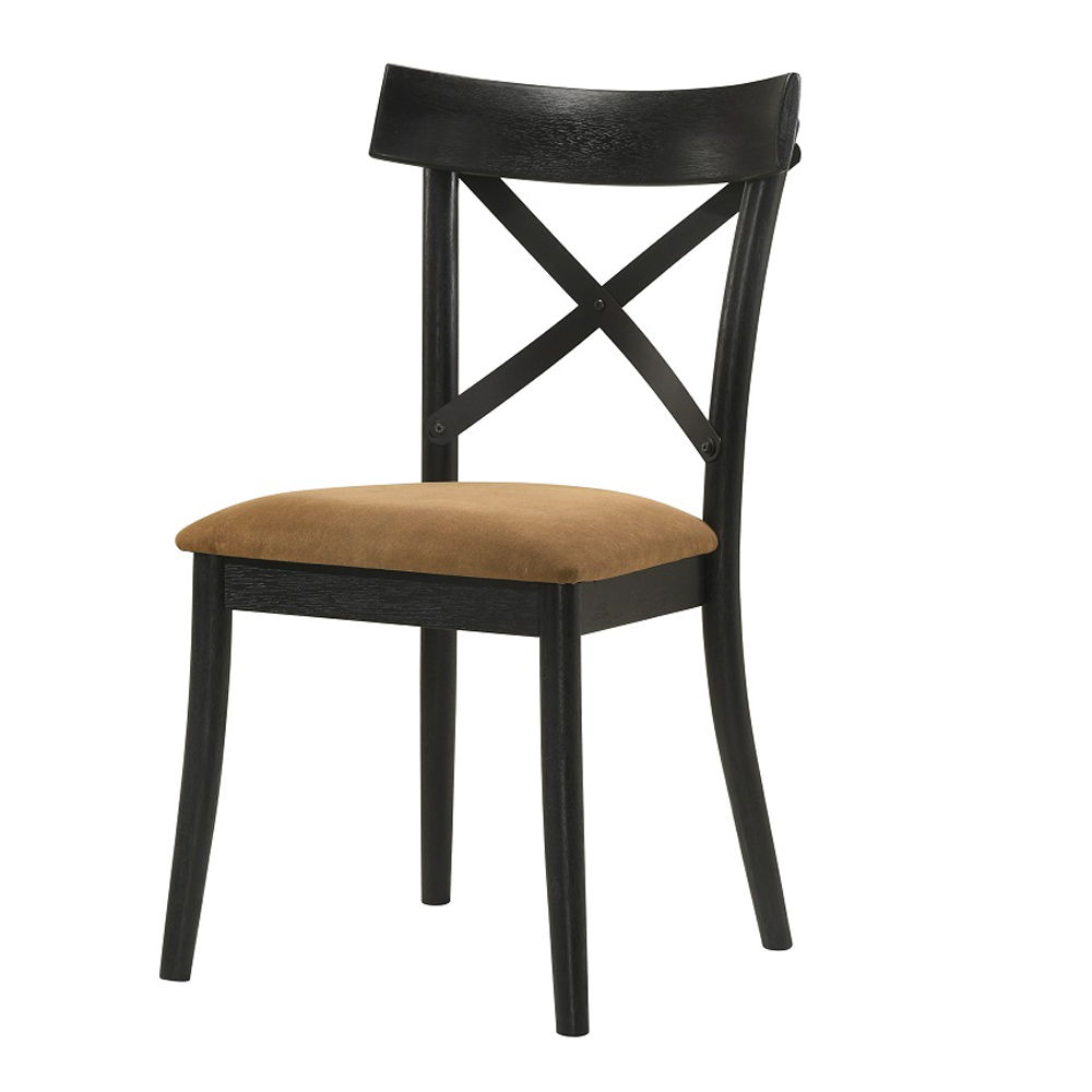 Padded Seat Back Wooden Legs Metal -"X-"-Shaped Chair Back Design Foam Density: D40