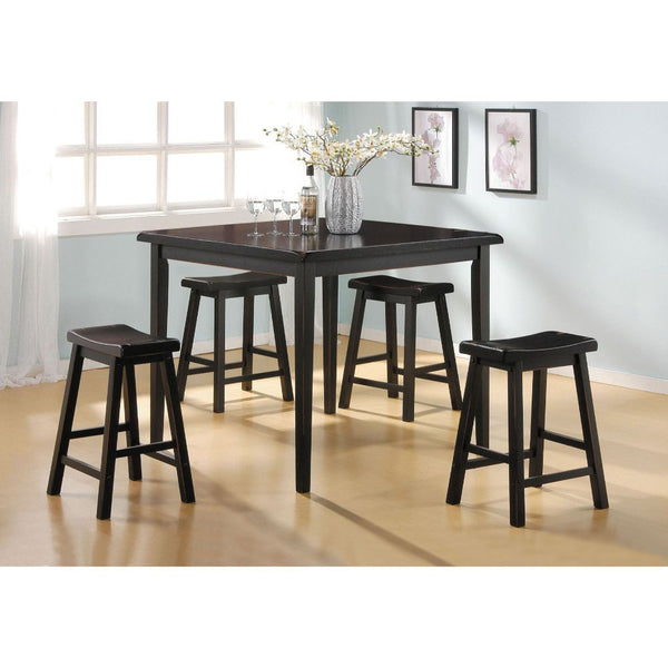 Gaucho - 5 Piece Pk Counter Height Set - Black - 36"