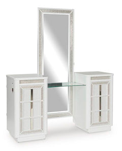 Transform your bedroom with this chic vanity. Its modern design and glamorous details create a sophisticated retreat. The built-in LED lighting and rhinestone-framed drawers add style and practical storage. Let your sanctuary shineâ€”and never let anyone 