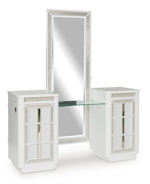 Transform your bedroom with this chic vanity. Its modern design and glamorous details create a sophisticated retreat. The built-in LED lighting and rhinestone-framed drawers add style and practical storage. Let your sanctuary shineâ€”and never let anyone 