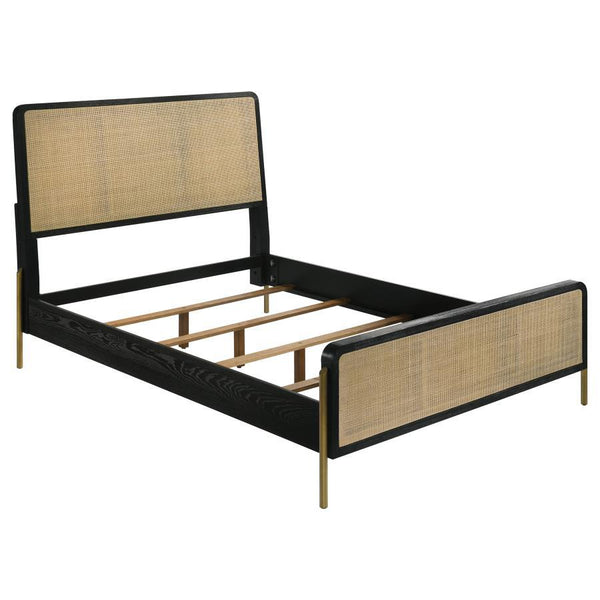 Black finish framing and muted gold legs comple