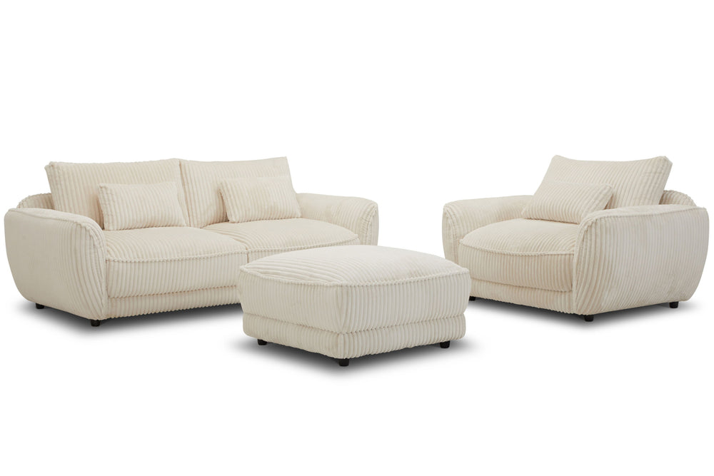 Experience ultimate comfort and style with our two-seat sofa. The seat cushions are padded with high-density Dacron and topped with sterilized down and feathers for maximum plushness, providing a cloud-like feel. The low-seated frame creates a relaxed fee