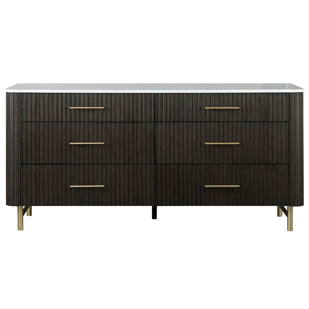 Step into modern luxury with the Clayten bedroom collection. Featuring a sleek espresso finish, this set exudes sophistication and style. The bed-'s minimalist design is complemented by matching nightstands and dressers, each crafted for elegance and func
