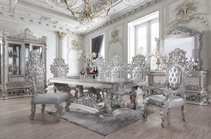  the Valkyrie Bedroom Collection provides the feeling of luxury and sophistication. Ornate carvings with floral scroll design on each piece boast extravagant silhouette