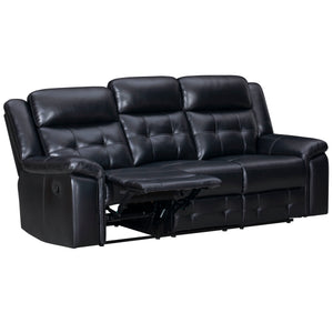  the ideal sofa that perfectly combines comfort and practicality. This sofa is perfect for any evening with its manual recline feature and inherently cleanable faux leather