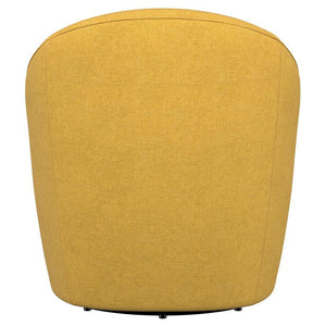 Leon - Upholstered Barrel Accent Swivel Chair - Mustard Yellow
