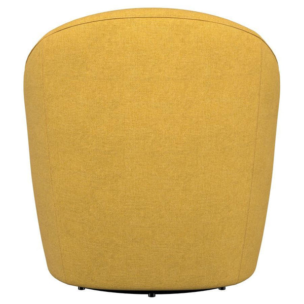 Leon - Upholstered Barrel Accent Swivel Chair - Mustard Yellow