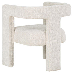 Petra - Boucle Upholstered Accent Side Chair - White