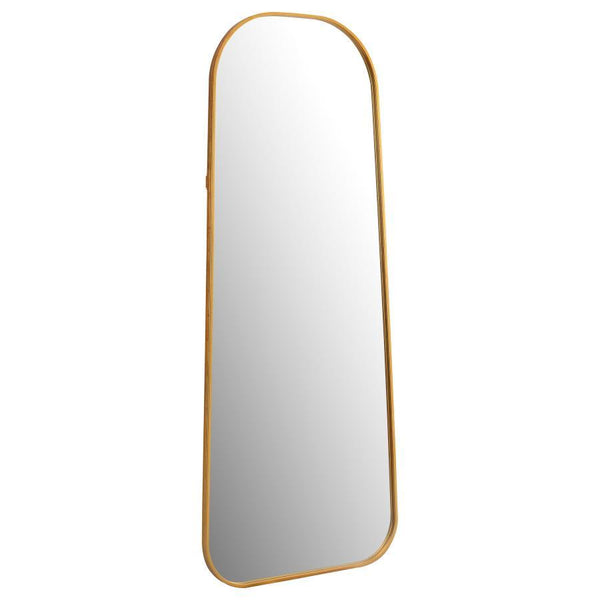 A fashion-forward look takes on simple style for perfect balance in a casual bedroom or dressing space. This floor mirror delivers a well-rounded design that dresses up or tones down a semi-formal or casual living area. A full-length design doubles the co