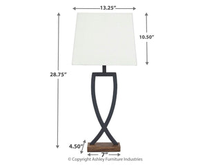 Makara - Black / Brown - Metal Table Lamp (Set of 2)