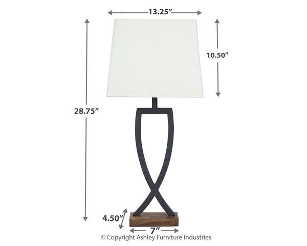 Makara - Black / Brown - Metal Table Lamp (Set of 2)