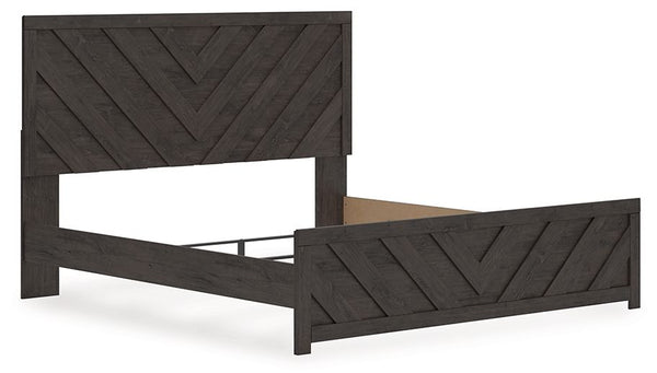 Prendonea - Charcoal - King Panel Bed