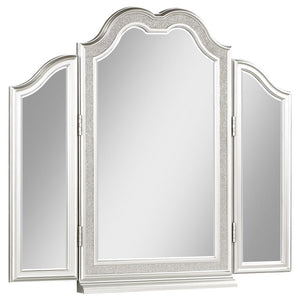 Your Evangeline collection vanity simply is not complete without this matching tri-fold mirror. Giving a great view from every angle, it-'s a necessity when creating gorgeous hairstyles and makeup looks, with side mirrors easy to position at just the righ
