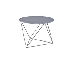 Bring dimension, depth and distinctive visual appeal with this modern geometric design. The accent table boasts a cool and fun look. Round table top paired with irregular metal base adds a uniquely attractive contrast to this table. It-'s powder coating p
