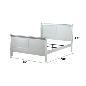 Louis Philippe III - Eastern King Bed - Platinum - 47"