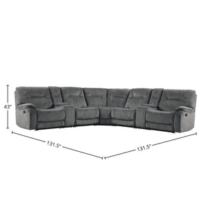 Cooper - 7 Piece Modular Manual Reclining Sectional - Shadow Gray