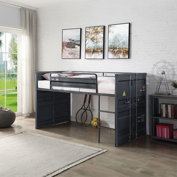 Cargo - Twin Loft Bed - Gunmetal Finish