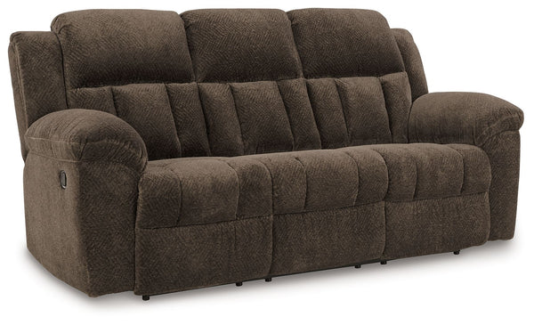 With its large-scale design, this extra-spacious reclining sofa is a masterclass in accessible style. Plush, ultra-soft upholstery keeps everyone cozy as you lounge with family or guests. In a neutral hue, it seamlessly suits different aesthetics as your 