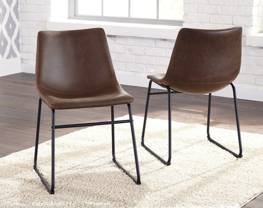 Mid-century inspired design using Mindi veneers, engineered board and hardwood solids. Table tops are made with Mindi veneer with a casual warm brown finish paired with metal base in a brushed dark bronze color finish that has a warm color quality. Angled
