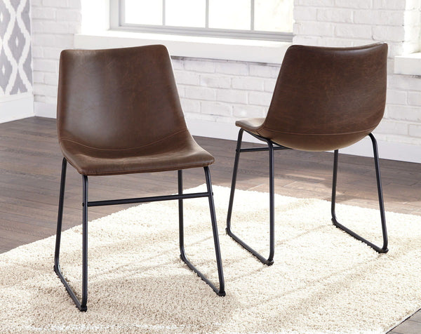  engineered board and hardwood solids. Table tops are made with Mindi veneer with a casual warm brown finish paired with metal base in a brushed dark bronze color finish that has a warm color quality. Angled