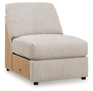 This armless chair is made with polyester upholstery. Pairs with other items in the series to make a sectional.<br><br><b>Additional Dimensions</b><br><ul><li>Seat depth: 27-"</li><li>Seat height: 25-"</li><li>Top of cushion to top of back: 18-"</li><li>L