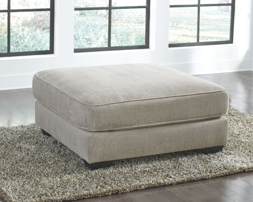 Plush and posh, this oversized accent ottoman is worthy of taking center stage. Its textural chenille upholstery is pure delight, and the piece-'s grand scale makes it so inviting for everyone to kick up their heels in style. Thanks to its firm cushioning
