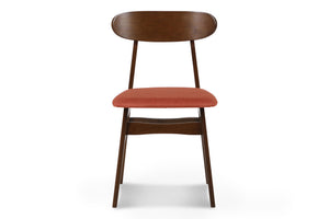  orange 100% polyester foam cushions provide comfortable seating. A perfect accent chair i