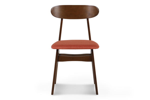  orange 100% polyester foam cushions provide comfortable seating. A perfect accent chair i