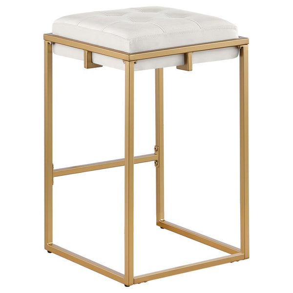 Nadia - Upholstered Backless Counter Stool (Set of 2) - Beige
