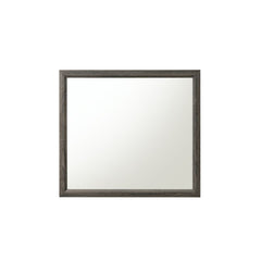Mirror without Beveled Rectangular Mirror with Wood Trim ASTM F2057 - 17 & ASTM F3096 - 14 Compliant (YES)<br/><br/><b>Product Features</b><ul><li>Case: 1Pc/1Ctn</li><li>Finish: Weathered Gray</li><li>Style: Transitional</li><li>Materials: Wood, Veneer, C