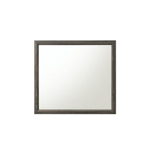 Mirror without Beveled Rectangular Mirror with Wood Trim ASTM F2057 - 17 & ASTM F3096 - 14 Compliant (YES)<br/><br/><b>Product Features</b><ul><li>Case: 1Pc/1Ctn</li><li>Finish: Weathered Gray</li><li>Style: Transitional</li><li>Materials: Wood, Veneer, C