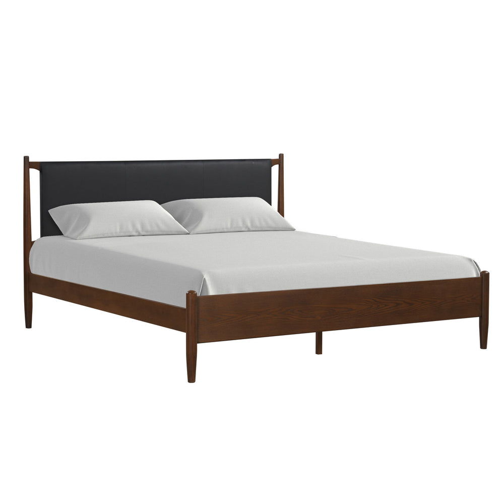 Meet the Ian Bed, a modern marvel of durability and style. Crafted from Rubberwood solids and manufactured wood, this bed boasts a sturdy construction that promises years of reliable use. Its warm Cherry Brown finish, achieved through a meticulous multist