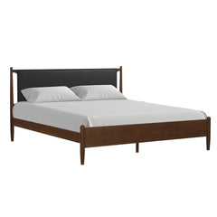 Meet the Ian Bed, a modern marvel of durability and style. Crafted from Rubberwood solids and manufactured wood, this bed boasts a sturdy construction that promises years of reliable use. Its warm Cherry Brown finish, achieved through a meticulous multist