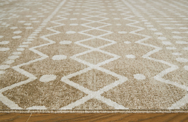  this area rug showcases an eclectic mix of unique motifs in neutral hues. Its low pile height makes it ideal for high-traffic spaces. This area rug is machine washable for fuss-free cleaning.<br/><br/><b>Product Featur