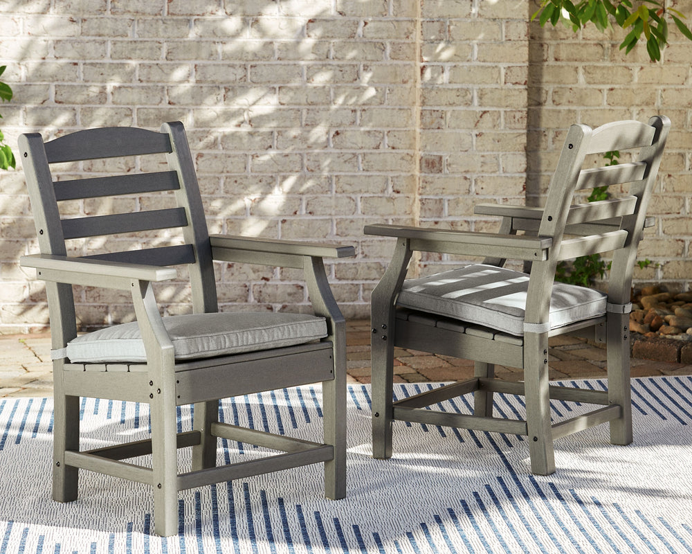 Itâ€™s the dawn of a new day for gray. Embrace the style trend with this outdoor arm chair. Crafted of HDPE material that combines the exceptional durability and weather resistance you need with the â€œwood lookâ€ you love, this comfortably cushioned out
