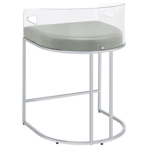 Thermosolis - Clear Acrylic Counter Chair (Set of 2) - Chrome