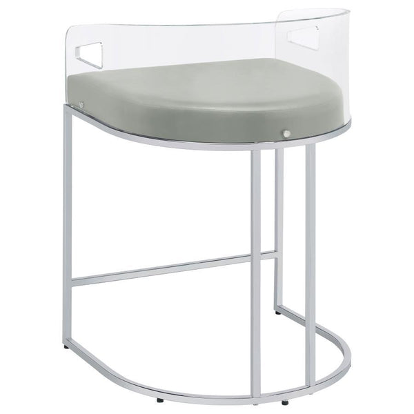 Thermosolis - Clear Acrylic Counter Chair (Set of 2) - Chrome